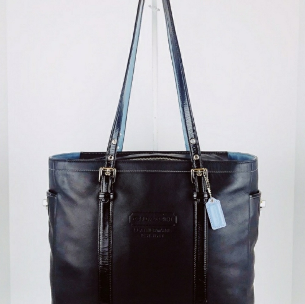 Coach Black leather Gallery tote, Carry-all
